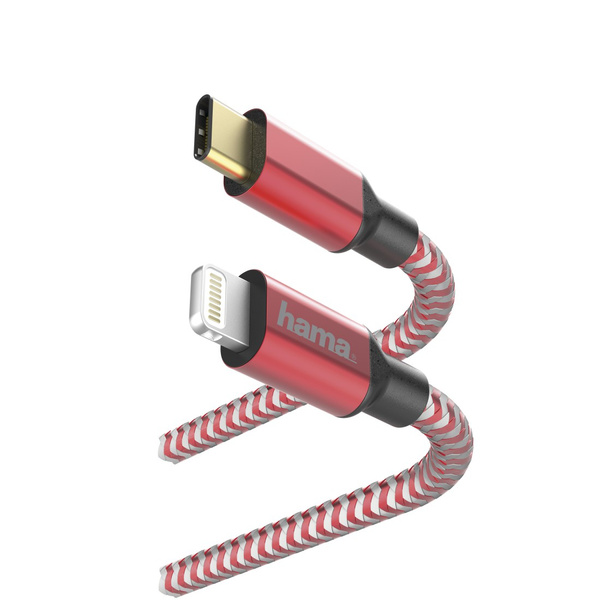HAMA KABEL USB TYPE-C - LIGHTING MFI 1,5m CZERWONY