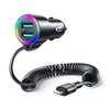 JOYROOM 3-IN-1 FAST CAR CHARGER WITH LIGHTNING CABLE 1.5M 17W BLACK (JR-CL25)