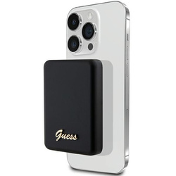 Guess Powerbank indukcyjny 5WGUPBM3ALGSGK 3000mAh czarny/black MagSafe Metal Script Logo