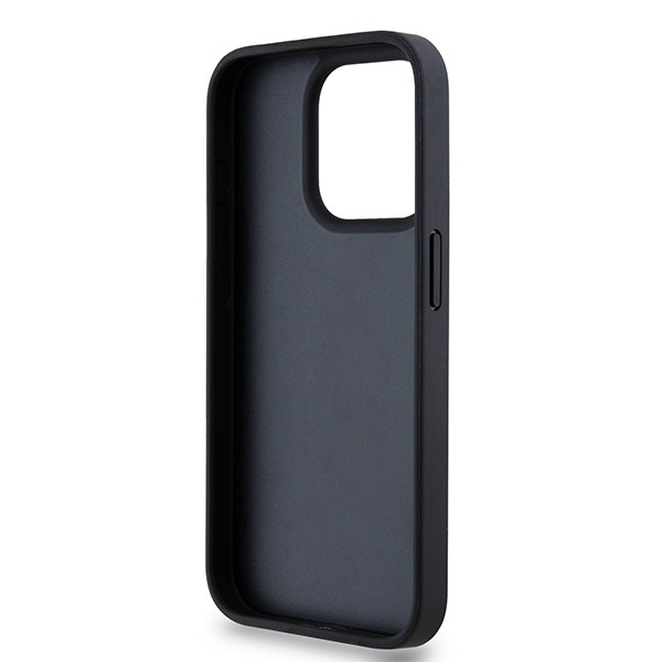 DKNY DKHCP15LPRTHSLK iPhone 15 Pro6.1" czarny/black hardcase Leather Mono Stripe & Metal Logo