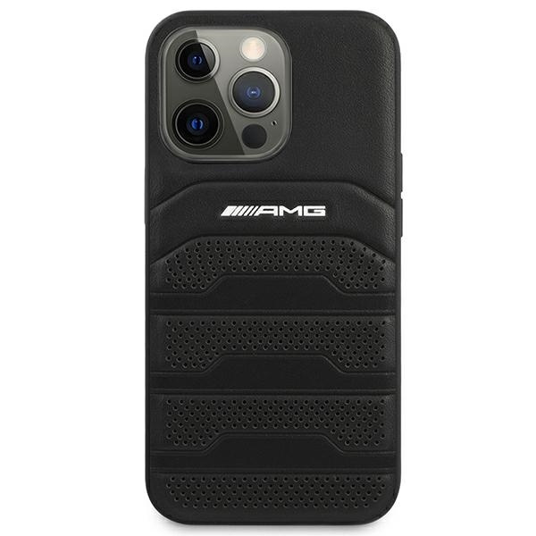 AMG AMHCP14XGSEBK iPhone 14 Pro Max 6,7 "black / black hardcase Leather Debossed Lines