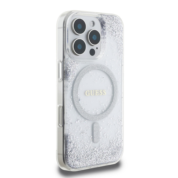 Guess GUHMP16XRGRGES iPhone 16 Pro Max   6.9" srebrny/silver hardcase Resin Gradient Glitter MagSafe