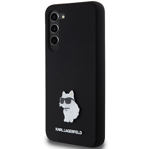 Karl Lagerfeld Silicone Choupette Metal Pin case for Samsung Galaxy S23+ - black