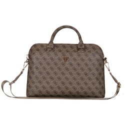 Torba Guess 4G Zipper Pocket Triangle    Logo 15" brązowy