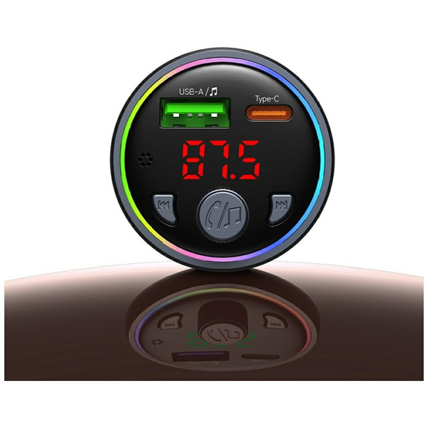 Ładowarka samochodowa USAMS CC328 30W 1xUSB-A 1xUSB-C Bluetooth FM tarnish