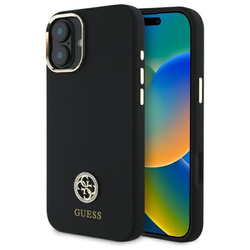 Guess GUHCP16SM4DGPK iPhone 16 6.1"      czarny/black hardcase Silicone Logo Strass 4G