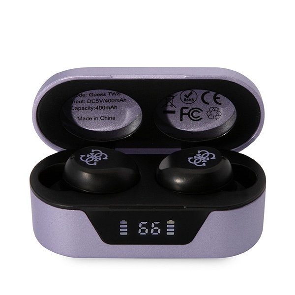 Guess słuchawki Bluetooth GUTWST31EUTWS + stacja dokująca fioletowy/purple