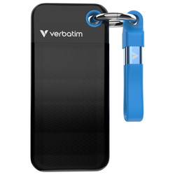 Dysk Zewnętrzny Verbatim Pocket SSD 1TB  - brelok do kluczy z kablem USB-C 3.2 gen.2 czarno-niebieski/black-blue 32191