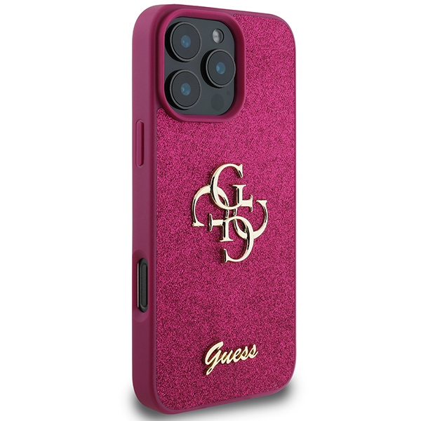 Guess GUHCP16LHG4SGU iPhone 16 Pro 6.3"fioletowy/purple hardcase Glitter Script Big 4G