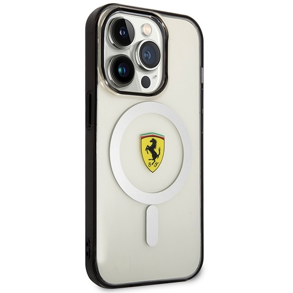 Etui Ferrari Outline MagSafe na iPhone 14 Pro - przezroczyste
