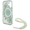 Guess GUHMP16MHFWBRCESN iPhone 16 Plus6.7" zielony/green hardcase IML Flowers With Pearl Strap MagSafe