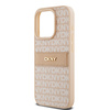DKNY DKHCP15LPRTHSLP iPhone 15 Pro6.1" różowy/pink hardcase Leather Mono Stripe & Metal Logo