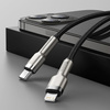 BASEUS CAFULE METAL DATA CABLE USB TYPE C - LIGHTNING 20 W POWER DELIVERY 1 M BLACK (CATLJK-A01)