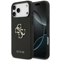 Etui Guess Grained Big 4G & Classic Logo do iPhone 17 Pro Max czarny