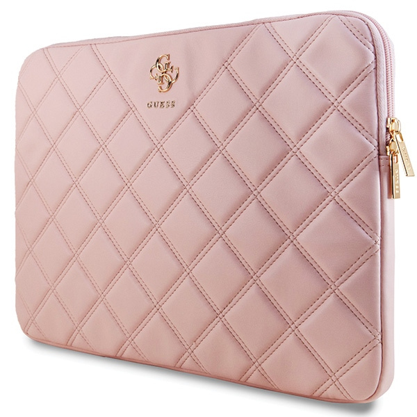 Guess Sleeve GUCS16ZPSQSSGP 16"różowy/pink Quilted 4G