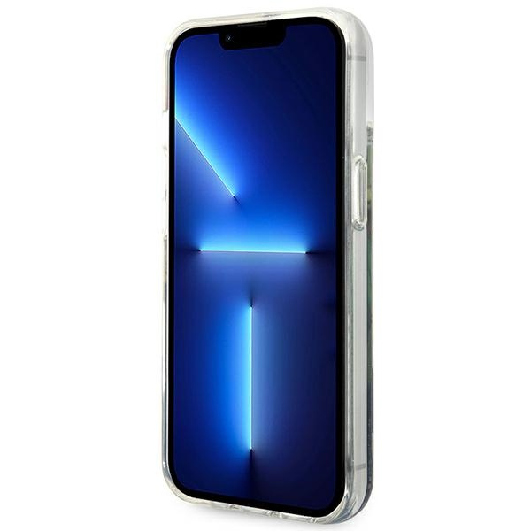 Guess GUHCP14MLFLSB iPhone 14 Plus / 15 Plus 6.7" niebieski/blue hardcase Flower Liquid Glitter