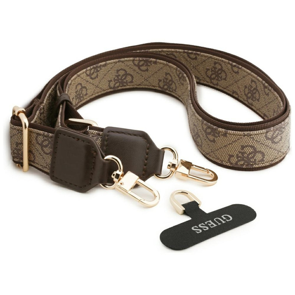 Etui Guess 4G Strass Logo & Big Strap    Metal Buttons MagSafe do iPhone 17 Pro Max brązowy