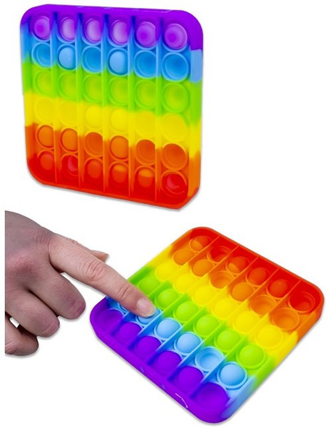 SENSORY TOY GAME MAGIC POP GAME RAINBOW 13X13X1,5CM PUSH BUBBLE