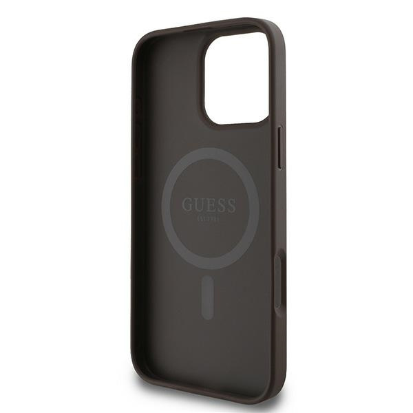 Guess GUHMP16LG4GFRW iPhone 16 Pro6.3" brązowy/brown hardcase 4G Ring Classic Logo MagSafe