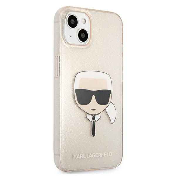 KARL LAGERFELD KLHCP13MKHTUGLGO IPHONE 13/14/15 6.1 "ZŁOTY / GOLD HARDCASE GLITTER KARL`S HEAD