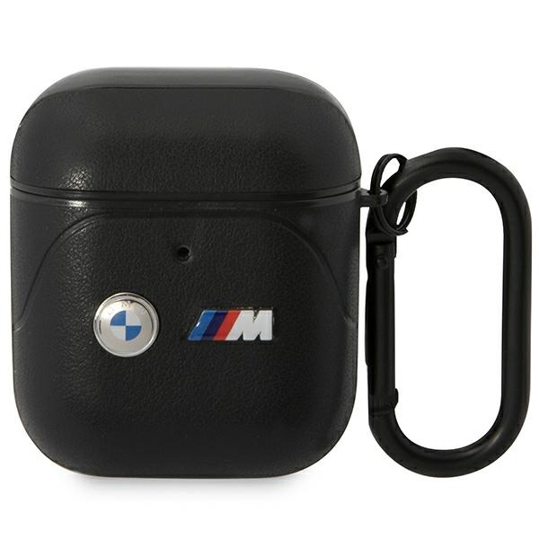 Etui BMW Leather Curved Line na AirPods 1/2 - czarne