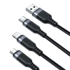 Joyroom Multi-Use Series S-A18 3in1 USB-A - Lightning / USB-C / micro USB cable 1.2m - black