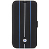 Etui BMW Leather Stamp Blue Lines na iPhone 14 Pro Max - czarne
