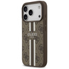 Etui Guess 4G Printed Stripes MagSafe do iPhone 17 Pro brązowy