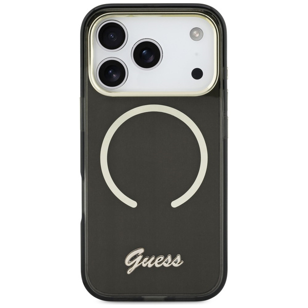 Etui Guess IML Script Metal MagSafe do   iPhone 17 Pro czarny