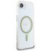 Etui Guess IML Glitter Circle MagSafe do iPhone 16e przezroczysty