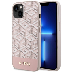 Guess GUHMP14MHGCFSEP iPhone 14 Plus / 15 Plus 6.7" różowy/pink hard case GCube Stripes MagSafe