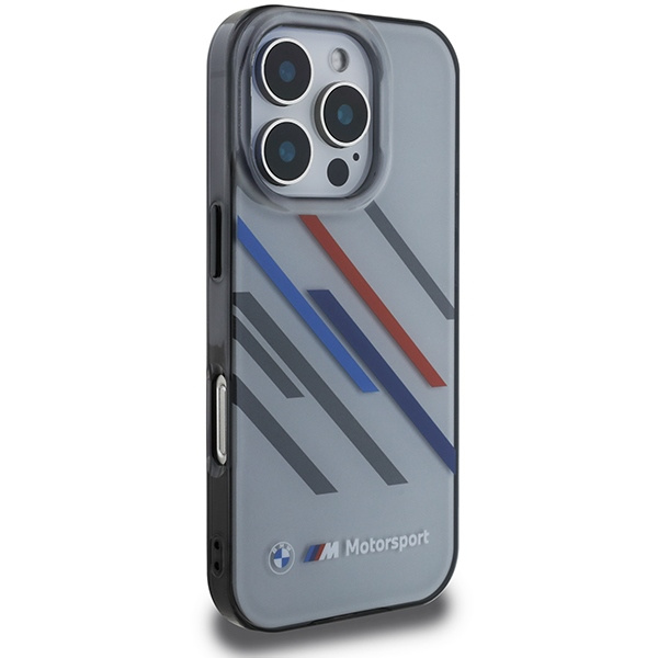 BMW BMHCP16X23HTRAG iPhone 16 Pro Max     6.9" szary/grey hardcase Motorsport IML Random Stripes