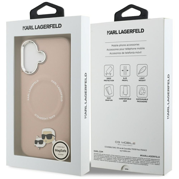 Etui Karl Lagerfeld Karl & Choupette     Pins MagSafe do iPhone 17 różowy