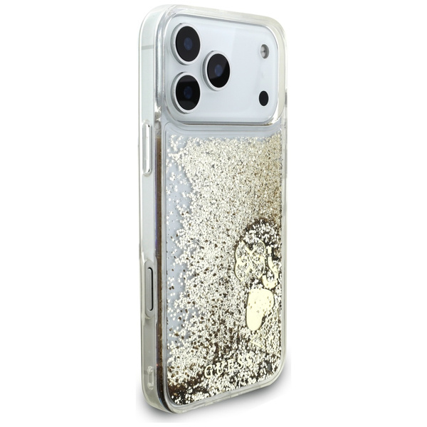 Etui Guess Liq. Glitter 4 Charms do      iPhone 17 Pro Max złoty