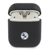 BMW BMA2SSLNA AIRPODS 1/2 COVER GRANATOWY/NAVY GENIUNE LEATHER SILVER LOGO