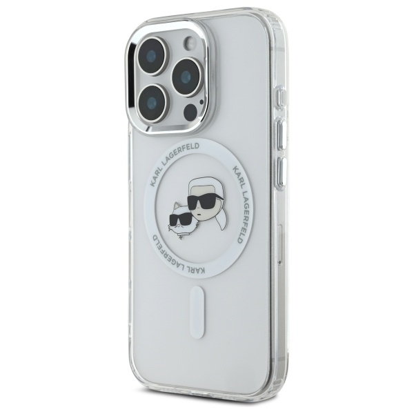 Karl Lagerfeld KLHMP16XHLSKCH iPhone 16 Pro Max 6.9" biały/white hardcase IML Metal Karl&Choupette Head MagSafe