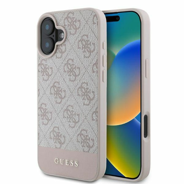 Guess GUHCP16SG4GLPI iPhone 16 6.1" różowy/pink hardcase 4G Bottom Stripe