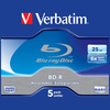 Płyty Blu-ray Verbatim 25GB 6X BD-R SL   5szt biały 43715