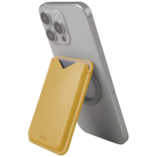 Magnetyczny portfel UNIQ Lyden Evo       stojak na telefon żółty