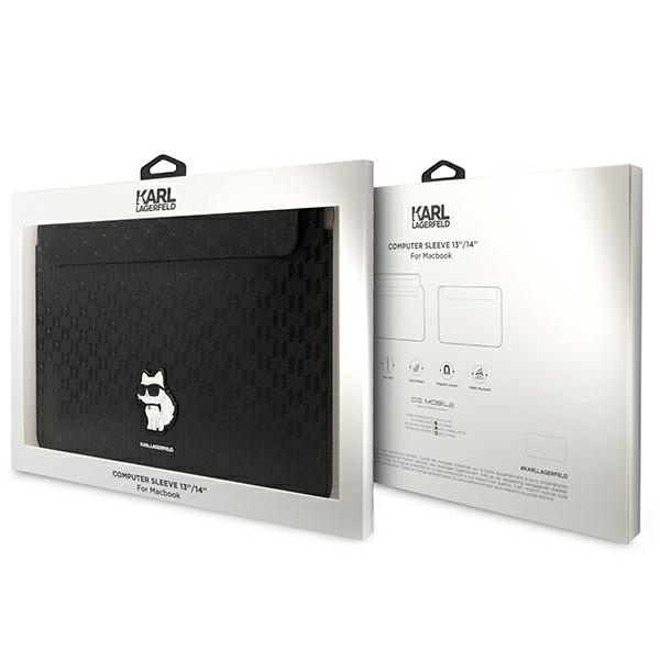 Pokrowiec Karl Lagerfeld Saffiano Monogram Choupette na laptopa 14" - czarny
