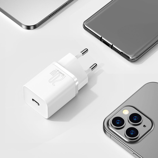 Baseus ładowarka sieciowa Super Si PD 20W 1x USB-C biała