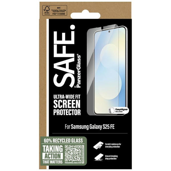 Szkło hartowane SAFE by PanzerGlass      Ultra-Wide Fit do Samsung Galaxy S25 FE