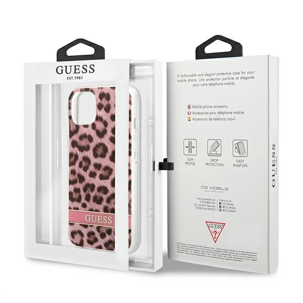 Guess GUHCP13SHSLEOP iPhone 13 mini 5,4"różowy/pink hardcase Leopard