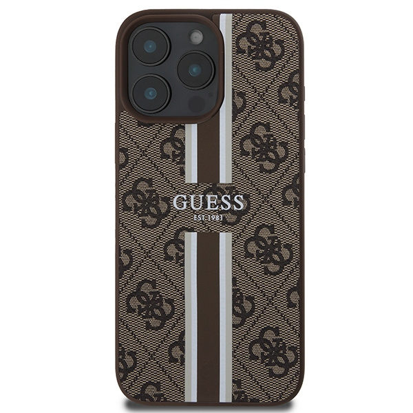 Guess GUHMP16XP4RPSW iPhone 16 Pro Max6.9" brązowy/brown hardcase 4G Printed Stripes MagSafe