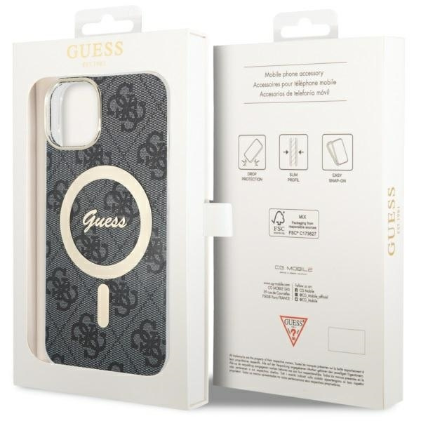 GUESS GUHMP14SH4STK IPHONE 14/15/13 6.1 "BLACK / BLACK HARDCASE 4G MAGSAFE