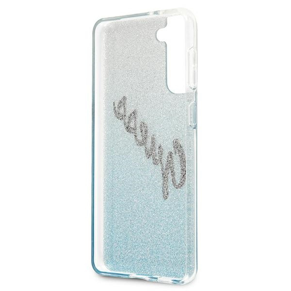 Guess GUHCS21MPCUGLSBL S21+ G996niebieski/blue hardcase Glitter Gradient Script