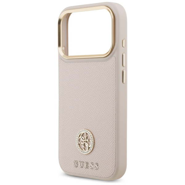 Etui Guess Grained Strass Logo MagSafe   do iPhone 17 Pro różowy