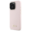 Guess GUHCP16LSMBSLP iPhone 16 Pro 6.3"  różowy/pink hardcase Silicone Script Metal Logo & Frame