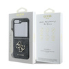 Guess GUHCZF64GMGGR Z Flip6 F741czarny/black Leather 4G Metal Logo