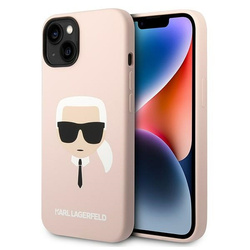 KARL LAGERFELD KLHCP14SSLKHLP IPHONE 14 / 15 / 13 6,1" HARDCASE RÓŻOWY/PINK SILICONE KARL`S HEAD